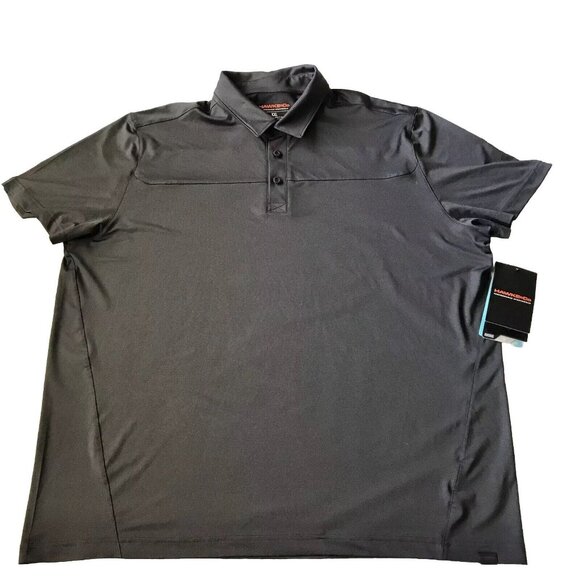 Hawke & Co Men's‎ Golf Polo Performance Shirt Gray Sold Wicking Stretch UPF+ XXL - Picture 1 of 8